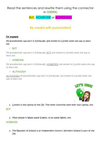 Contrasting linking words