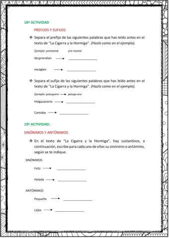 Prefijos, sufijos, sinónimos, antónimos