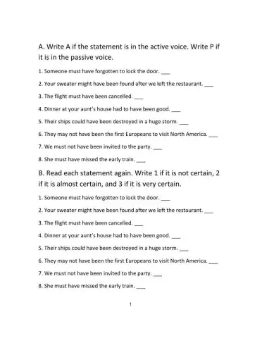 Perfect modals, Active-Passive