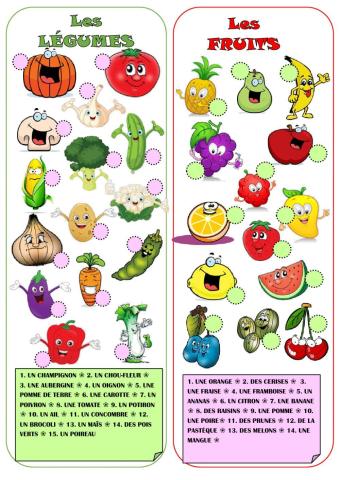 Les fruits et legumes