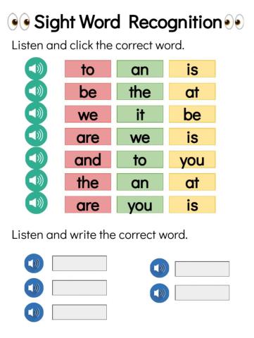 Sight Word Recognition