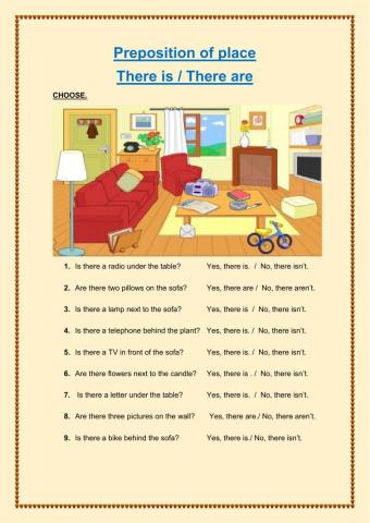 There is- are-- Preposition of Place