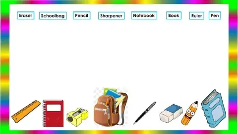 Utiles escolares en inglés