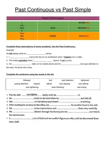 Past Continuous vs Past Simple