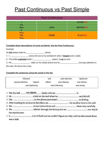 Past Continuous vs Past Simple