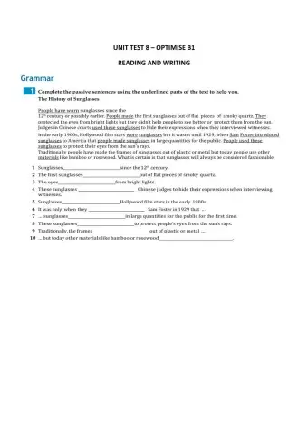 Reading and writing unit 8 b1