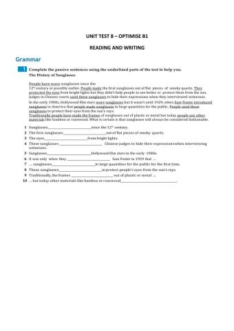 Reading and writing unit 8 b1