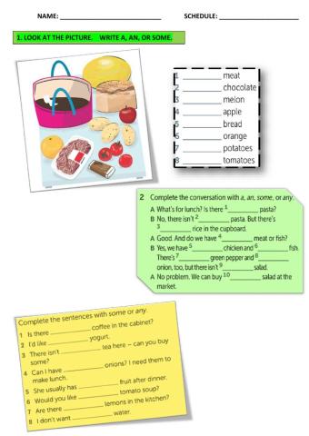some-any-a-an WORKSHEET
