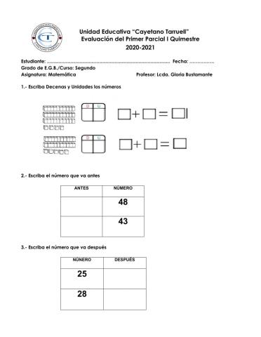 EVALUACIÓN MATEMÁTICA