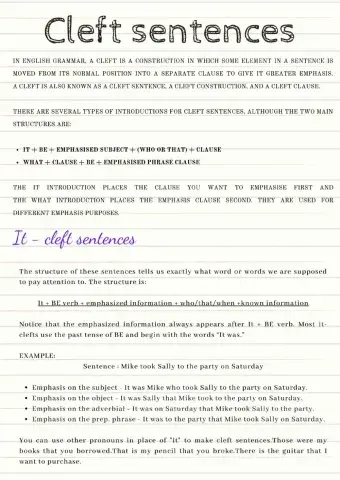 C1 Advanced  - Cleft sentences explanation