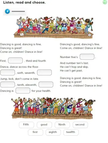 Listen, read and choose