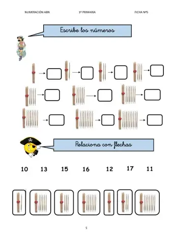 Numeración abn 1º primaria ficha 5
