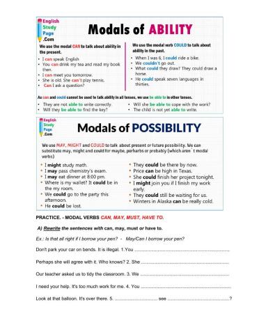 Modals of Ability and Possibility.
