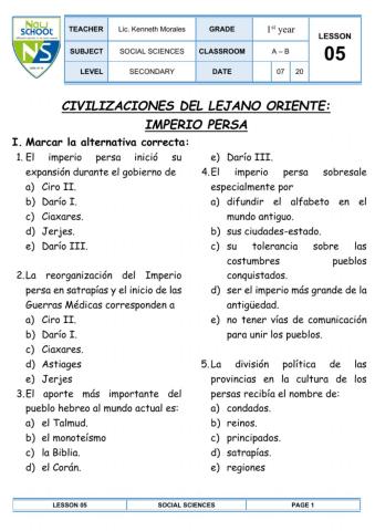 CIVILIZACIONES DEL LEJANO ORIENTE:  imperio PERSA