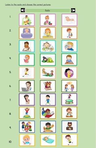 Verbs Listening Activity