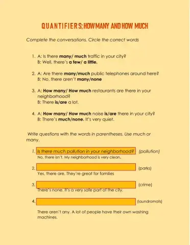 Quantifiers- How many, How much