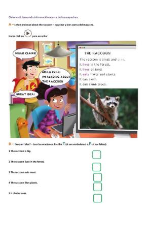 Listen and read about the raccoon