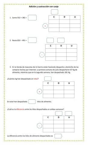 Adición y sustracción con canje
