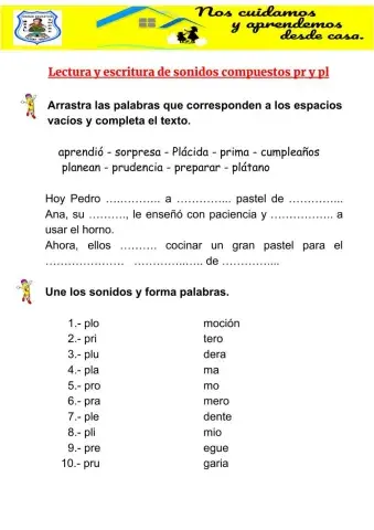 Sonido compuesto  pr - pl