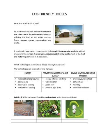 Eco-friendly houses