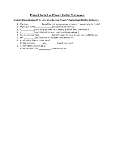 Present Perfect vs Present Perfect Continous