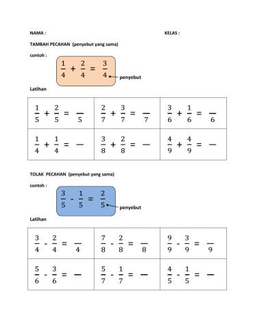 MATEMATIK TAHUN 3 (Pecahan)