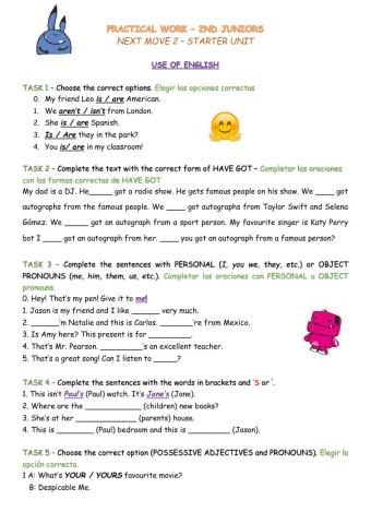 2nd Juniors - Practical Work