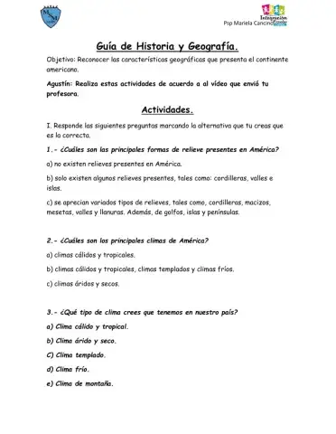 Características geográficas continente americano