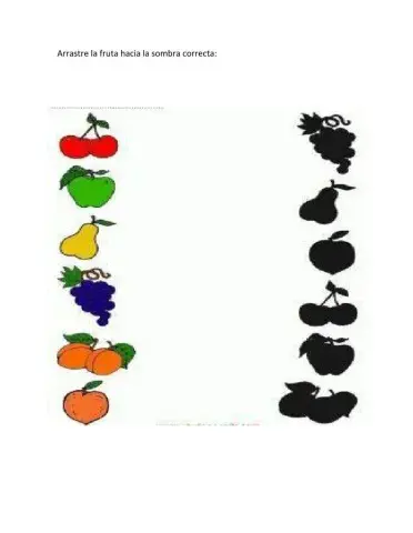 Arrastra la fruta hacia su sombra correcta