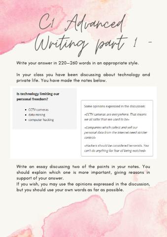 C1 Advanced - Writing  part 1 (09.07)