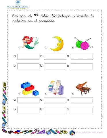 Escribir palabras con na ne ni no nu