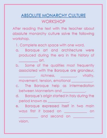 Absolute monarchy Baroque