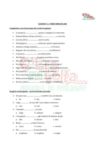 Verbi irregolari al presente