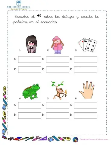 Escribir palabras con na ne ni no nu