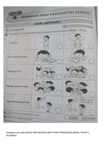 Hormati diri sendri (Tahun 1)