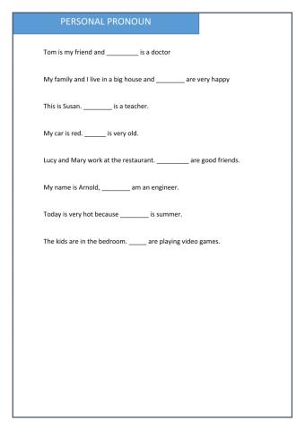 Personal Pronouns 2