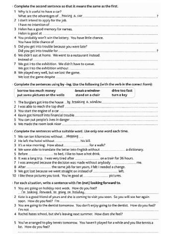 Gerunds after prepositions b1 +