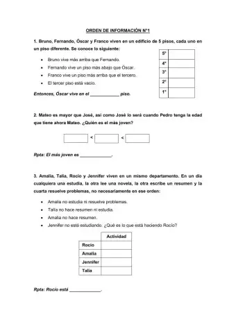 Orden de información
