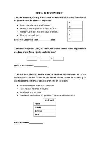 Orden de información