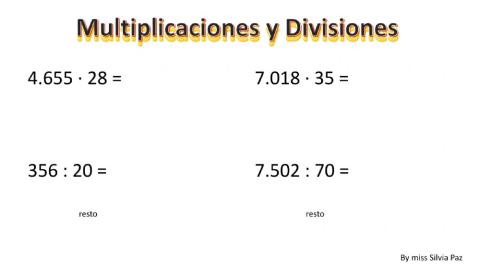 Multiplicaciones y divisions