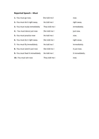 Reported Speech - Must