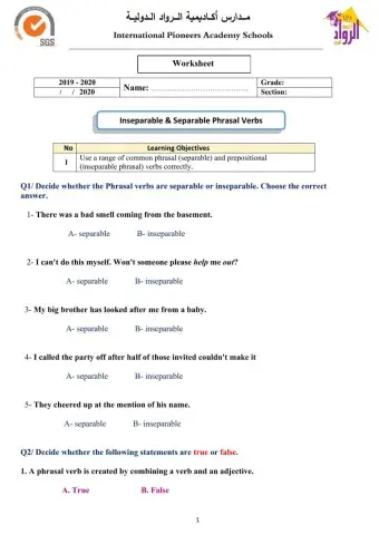 Separable Phrasal Verbs