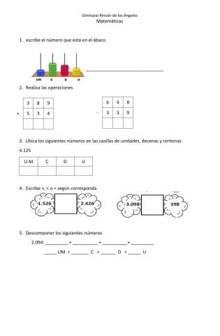 Matemáticas quiz