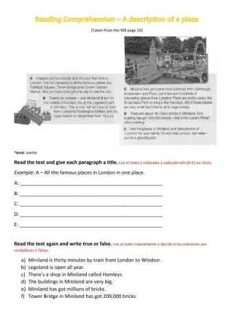 Reading Comprehension: Describing places