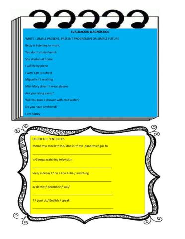 Evaluación diagnóstica temas selectos de Inglés I