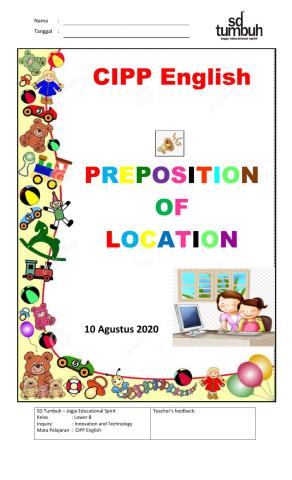 Preposition of location - A
