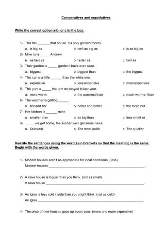 Comparatives and superlatives