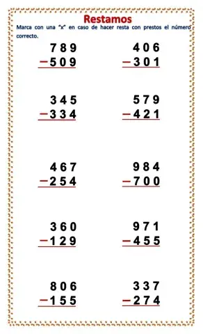 Resta de tres cifras