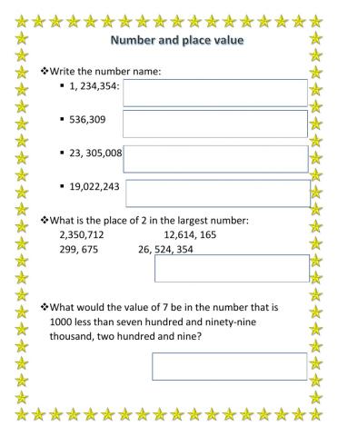 Number and place value