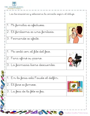 Leer oraciones con f